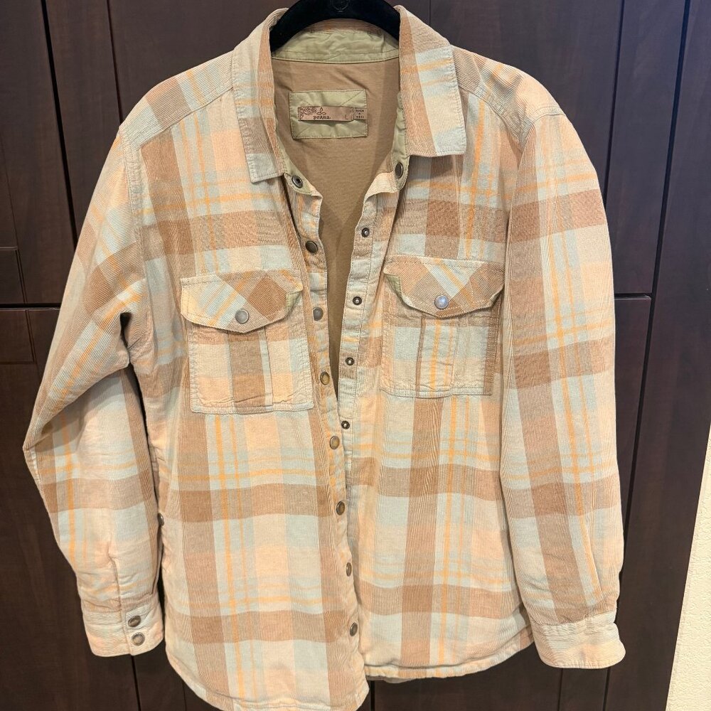 PrAna Womens Insulated Corduroy Snap Shirt/ Shacket- Large